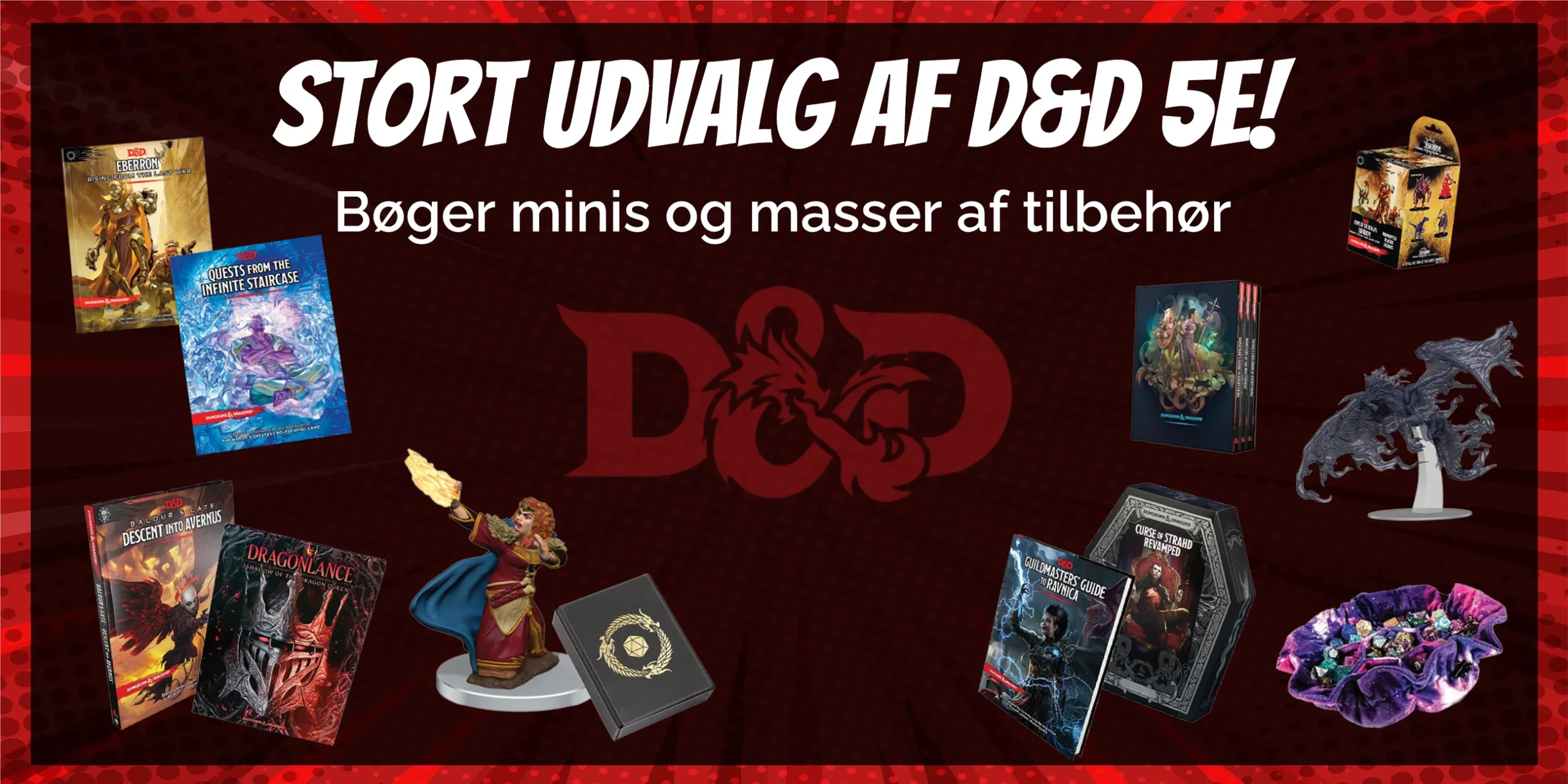 Stort Udvalg af D&D 5e! Bøger minis og masser af tilbehør